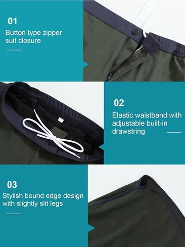 SILKWORLD Mens Bathing Suit with Compression Liner 7 Inch Swimsuit Trunks Summer Quick Dry Board Shorts, Dark Green, X-Large in Saudi Arabia