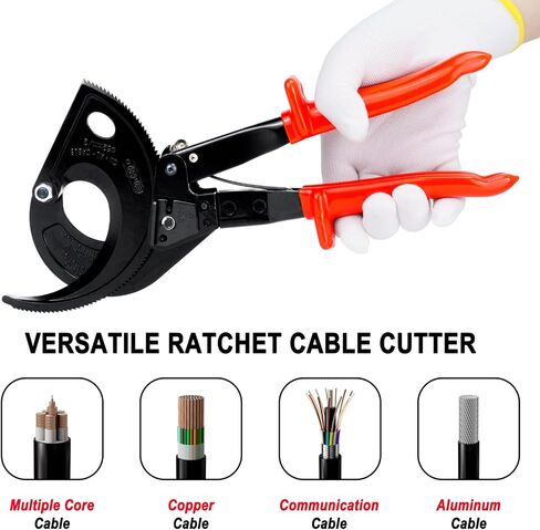 Ratchet Cable Cutter - Heavy Duty Aluminum Copper Ratchet Wire Cutter for Cutting Electrical Wire up to 240mm²/600MCM Cutter Pliers in Saudi Arabia