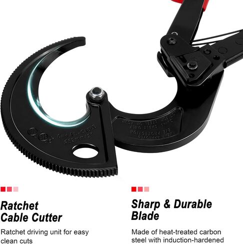 Ratchet Cable Cutter - Heavy Duty Aluminum Copper Ratchet Wire Cutter for Cutting Electrical Wire up to 240mm²/600MCM Cutter Pliers in Saudi Arabia
