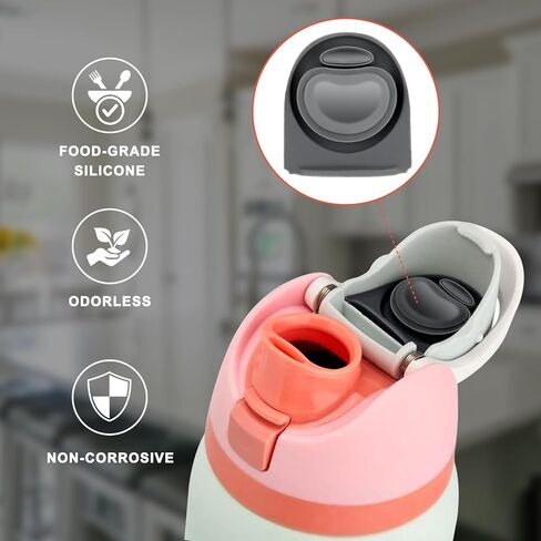 6 قطع سدادة بديلة متوافقة مع Owala FreeSip 24oz 32oz، سدادة سيليكون بغطاء علوي لزجاجة المياه لغطاء زجاجة Owala 19/24/32/40oz، حشية سدادة غطاء خالية من BPA لاستبدال الختم المطاطي Owala in Kuwait