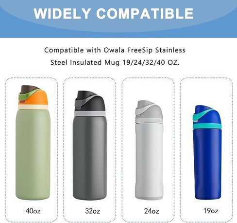 6 قطع سدادة بديلة متوافقة مع Owala FreeSip 24oz 32oz، سدادة سيليكون بغطاء علوي لزجاجة المياه لغطاء زجاجة Owala 19/24/32/40oz، حشية سدادة غطاء خالية من BPA لاستبدال الختم المطاطي Owala in Kuwait