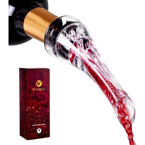 Wine Aerator Pourer Spout Diffuser - Wine Decanter with Aerator Attaches to Wine Bottle for Enhanced Flavor | Premium Quality Wine Air Aerator with Reusable Silicone Wine Stopper | No Drip or Spill