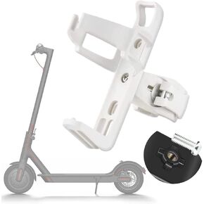 Scooter Cup Holder, Bike Bottle Holder 360 Degrees Rotation, Anti-Slip Fast Dismounting Accessories Cup Drink Holder Suitable for Electric Scooter Wheelchair Electric Motorcycle (White)