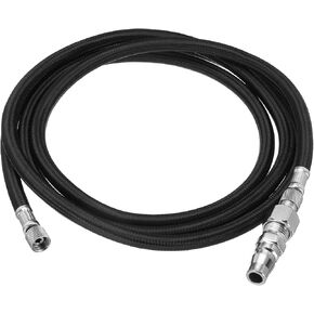 PATIKIL 1/8 Air Brush Hose, 6ft Air Brush Air Hose Nylon Braided Air Brush Hose 1/8" Ends with 1/4" Hose Adaptor for Air Brush Paint Machine Nails, Black