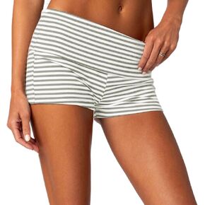 NUFIWI Women Low Waist Lounge Shorts Fold Over Skinny Pajamas Shorts Summer Casual Pj Bottom Sleep Shorts