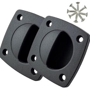 NEPIDOVS Nylon Recessed Flush Sliding Door Handle Boat Hatch Handle Pull Square Hatch Pull Handle Motorboat Marine Boat Yacht Cabin Accesories (Black)