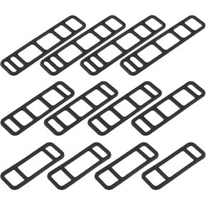 12pcs Bicycle Black Stretchable Silicone Strap Bike Fixed Silicone Strap for Bicycle Headlights Taillights Car Driving Recorders