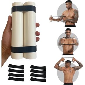 Rip Stick Workout - Upper Body Workout Equipment Home Gym - with 8pcs Adjustable Resistance Bands - Portable Wooden Exercise Equipment - Joint Rehab