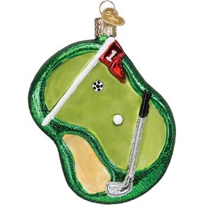 Old World Christmas Putting Green Glass Ornament Free Box 44156 New