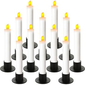 12 قطعة من حوامل الشموع السوداء المصنوعة من الحديد غير اللامع، حامل شموع مستدقة لتزيين المنزل وحفلات الزفاف والذكرى السنوية وهدايا الترحيب بالمنزل الجديد، تناسب شمعة بسمك 3/4 بوصة in Kuwait