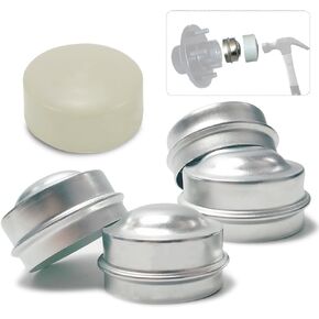 1.98'' Trailer Bearing Dust Cap with Easy Install Tool Trailer Axle Dust Cap for 2000 to 3500 Pound Axles Trailer Hub Grease Cap for Boat Trailer Camper Rv 4pcs