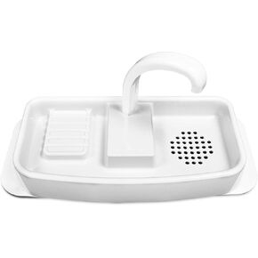White Plastic Toilet Sink – 15.25" – 20." Surface Mount Utility Toilet Tank Sink Cover w/Built-In Faucet & Sink for Handwashing & Flushing - Apartment Must Haves for Space & Water Conservation