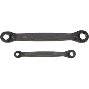Klein Tools 4"-1 Ratcheting Wrench Set SAE 2-Piece