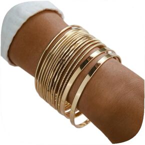 Bangle Bracelets for Women Gold Bracelet Stack Stackable Indian Boho Chunky Silver Bangles Jewelry Sets for Women