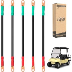 10L0L Golf Cart Battery Cable Set (4 Gauge) Fits Club Car DS 95+ (48 Volt) Golf Cart
