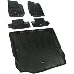 Rugged Ridge | Floor Liner, Front/Rear | 12987.03 | Fits 2007-2018 Jeep Wrangler JK 2-Door, Black