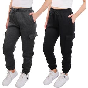 [عبوة من قطعتين] سراويل الركض كارجو للنساء سراويل رياضية كاجوال مريحة للغاية وملمس فائق النعومة in Kuwait