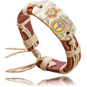 Boho Multi-Layer PU Leather Cuff Bracelet for Women Rhinestone Clasp Bracelets