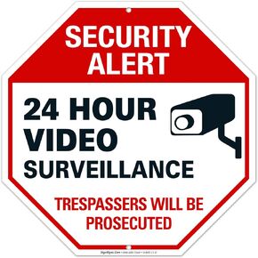 Sigo Signs, Video Surveillance Sign, Surveillance Sign, (2 Pack) 12x12 Inches, Rust Free .040 Aluminum, Fade Resistant, Made in USA