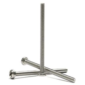 MroMax 3Pcs M6 x 90mm Pan Head Phillips Machine Screws, 304 Stainless Steel 18-8, Fully Thread, Metric Silver Gray Cross Head Screws Bolts