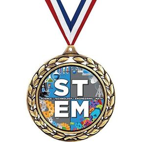 STEM Medals - 2 1/2" Laurel Wreath Science Education Academic Medal - Great Student Awards for Kids Prime