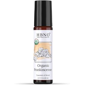 HBNO Organic Peppermint Essential Oil Roll-On - 1/3 oz (10 ml) Travel Size - USDA Certified Organic Peppermint and MCT Oils - Perfect for Traveling, Aromatherapy, Massage, perfumes, moisturizer"