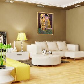 La Pastiche KLG1267-FR-H510024X36 عمل فني مزين بالمعدن من تصميم Gustav Klimt مع إطار ذهبي Luminoso in Kuwait