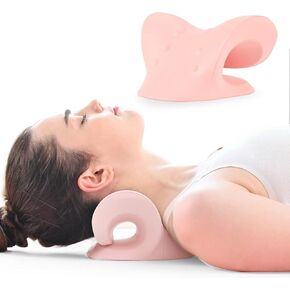HubiCare Neck Stretcher for Neck Pain Relief, Cervical Traction Device, Neck and Shoulder Relaxer for TMJ Pain Relief and Cervical Spine Alignment, Chiropractic Pillow Neck Stretcher (Mint)