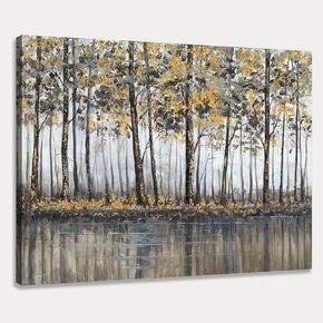 Living Room Pictures Wall Art Gold and Black Abstract Tree Artwork on Canvas for Modern Office Walls Decor 36x24 in Saudi Arabia