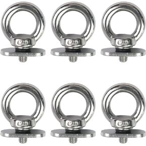6Pcs M6 Kayak Track Mount Tie Down Eyelet Rail 316 Stainless Steel for Kayak Canoe Boat Cord or Ropes