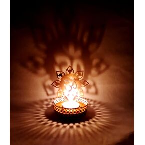 Om Shape Diwali Shadow Diya Deepawali Traditional Decorative Diya Om Shape for Home/Office.Religious Tea Light Candle Holder Stand. Diwali Decoration Diwali Gift