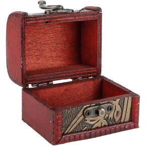 Vintage Small Jewelry Boxes,Small Vintage Jewelry Treasure Lock Storage Handmade Wooden Jewelry Case Box Retro Wooden Treasure Chest Mini Handmade Box Wooden Jewelry Lock Box Gift Box(Narcissus)