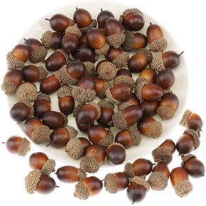 Gresorth 50pcs High Grade Artificial White Acorn Decoration Fake Acorns for Home Wedding Decor Vase Filler DIY Table Crafting Material in Kuwait