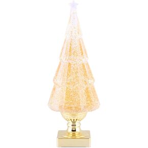 RAZ Imports 2022 Holiday Water Lanterns 13.75" Lighted Tree with Gold Swirling Glitter