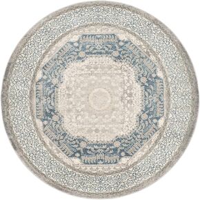 SAFAVIEH Sofia Collection 3' Round Light Grey/Blue SOF365A Vintage Oriental Distressed Non-Shedding Dining Room Entryway Foyer Living Room Bedroom Area Rug