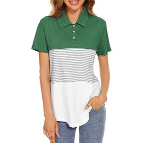 Women's Summer Short Sleeve Striped Blouse Junior Casual Tunic Tops T-Shirt