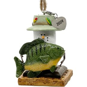 S'Mores Biggest Catch Fish Ornaments for Christmas Tree, Gone Fishing Ornament for Dad, Father's Day and Birthday 2024