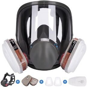 6800 Reusable Respirator Mask with Filters, Full Face Respirаtor Organic Vapor Cover Mask, Dustproof Face Cover for Paint Spray,Chemical Work Protection