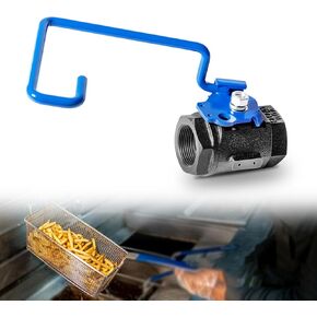 60131007 Ball Valve 1-1/4" Right Hand - Replacement for Pitco & Magikitchen Fryers - Fit for SG14, SG18, SSH55 Models - Reliable 9" Hook Lever Rod for Easy Operation (Blue)