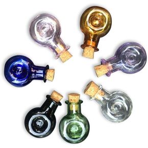 Mini Glass Flask Bottles XO Jars with Cork Little Bottles Wedding Tiny Jars Vials Mix 7 Colors