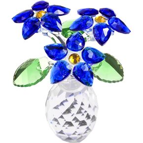 Crys&Gems Handmade Crystal Poinsettia Figurines Ornament Home Decoration Collection, Birthday Gift Wedding Gift Holiday Christmas Thanksgiving Gift, Wedding Decoration (Yellow)