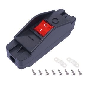 weideer Inline Cord Switch ON/Off 20A 250V/16A 125V Red Led Inline Power lamp Rocker Toggle Switch with Screws K-H012-KCD2-201N-R