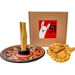 / Energy Box: Authentic Pottery Holder for Palo Santo from Chulucanas Peru + 5 Palo Santo Smudging Sticks + 1 Palo Santo Bracelet. Highly Aromatic. Spiritually Cleansing. Handmade Sustainable