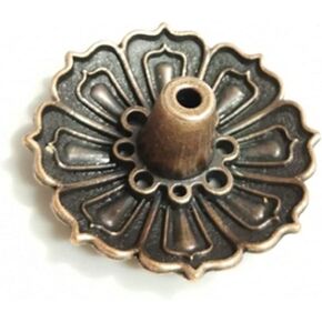 Lotus Incense Brass Incense Holder,Stick Holder with Detachable Ash Catcher Yoga Room Tea House, Bronze Cone Incense Burner Ash Catcher for Home Decor,Yoga,SPA