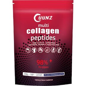 Multi Collagen Protein Powder - Type I,II,III,V,X with Biotin, Hyaluronic Acid, Vitamin C - Unflavored Collagen Peptides Supplements(Multi Collagen Peptides 2lb)