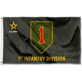 College Flags & Banners Co. US Army 1st Infantry Division Banner Grommet 3x5 Flag