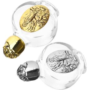 Healifty Empty Glass Christian Holy Water Bottles Jesus Refillable Catholic Holy Water Dispenser Screw Lid Essential Oils Container 2pcs