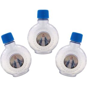 Our Lady of Grace Holy Water Bottle, 2 3/4 Inch, Pack of 3