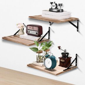 3 Set Deep Floating Shelves for Wall, 12 Inch Deep Wall Mounted Hanging Shelves Large Wall Shelf for Living Room, Kitchen, Office, Bathroom and Bedroom Decor; Storage and Display Shelf Set