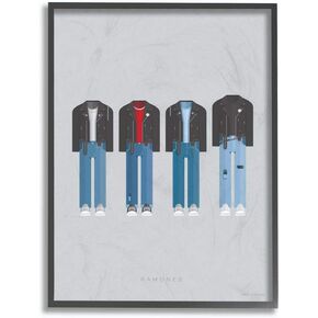 Stupell Industries Ramones Famous People Characters Fashion, Design by Artist Fred Birchal Wall Art, 11 x 1.5 x 14, Black Framed